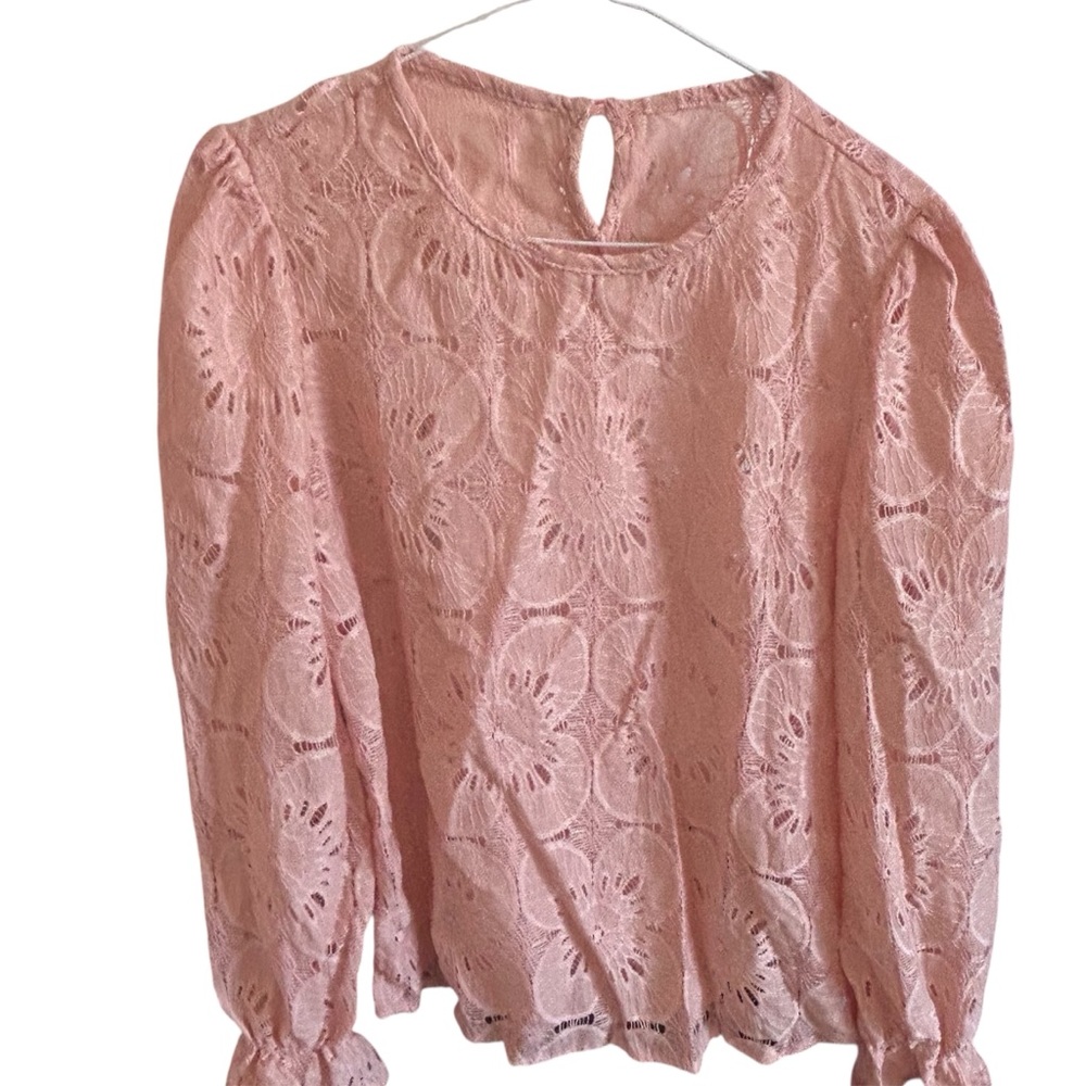Cupshe Blush Lace Blouse